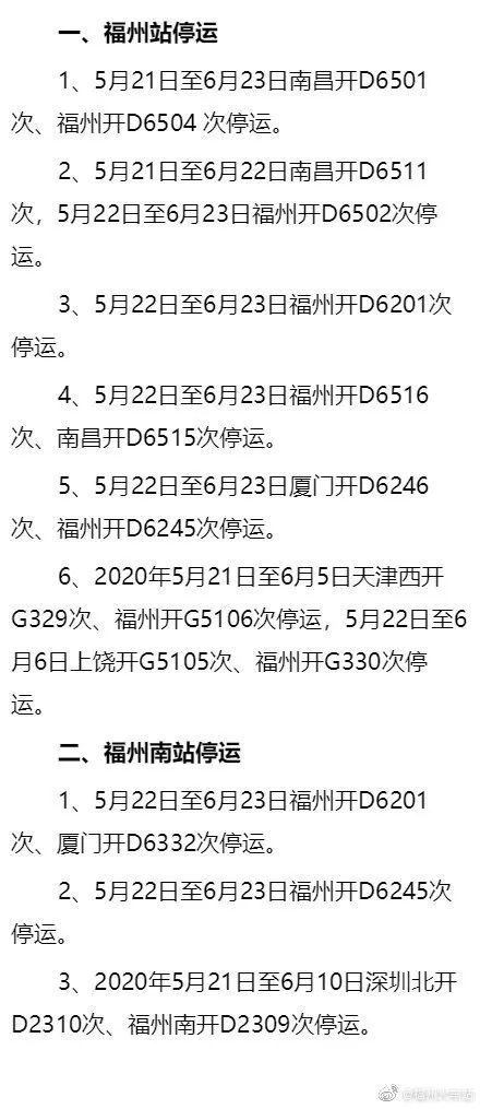 最新发布！福建增开、停运这些列车！事关你的出行！