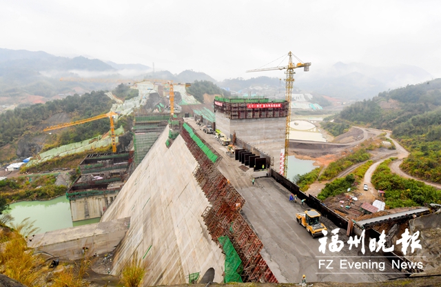 罗源霍口水库大坝3月封顶