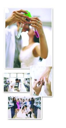 实验室里的婚纱照 图片来源：扬子晚报