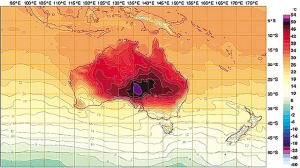 8日，澳天气预报气温显示图添入一种新颜色亮紫色。
