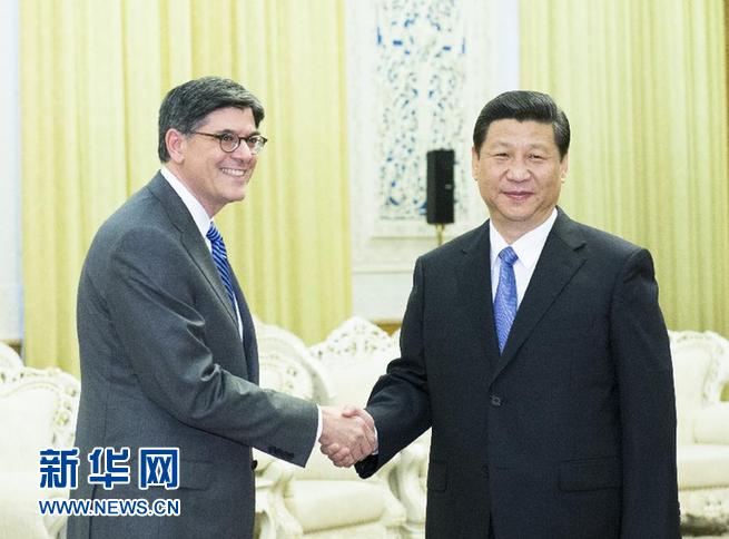 3月19日，国家主席习近平在北京人民大会堂会见美国总统特别代表、财政部长雅各布·卢。 新华社记者李学仁摄