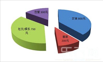 大学生消费调查：“高帅富”一月上万(组图)